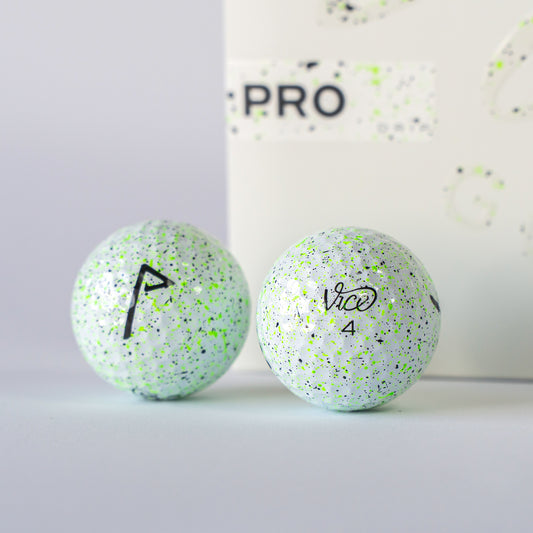 Vice Golf "Pro" Bälle "lime drip" mit lime Logo (Dutzend)