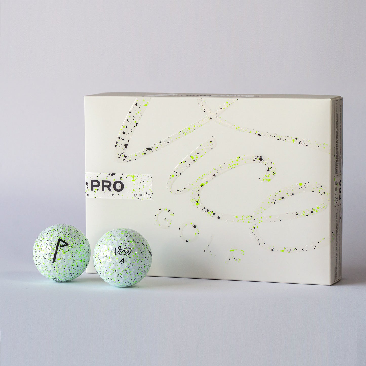 Vice Golf "Pro" Bälle "lime drip" mit lime Logo (Dutzend)